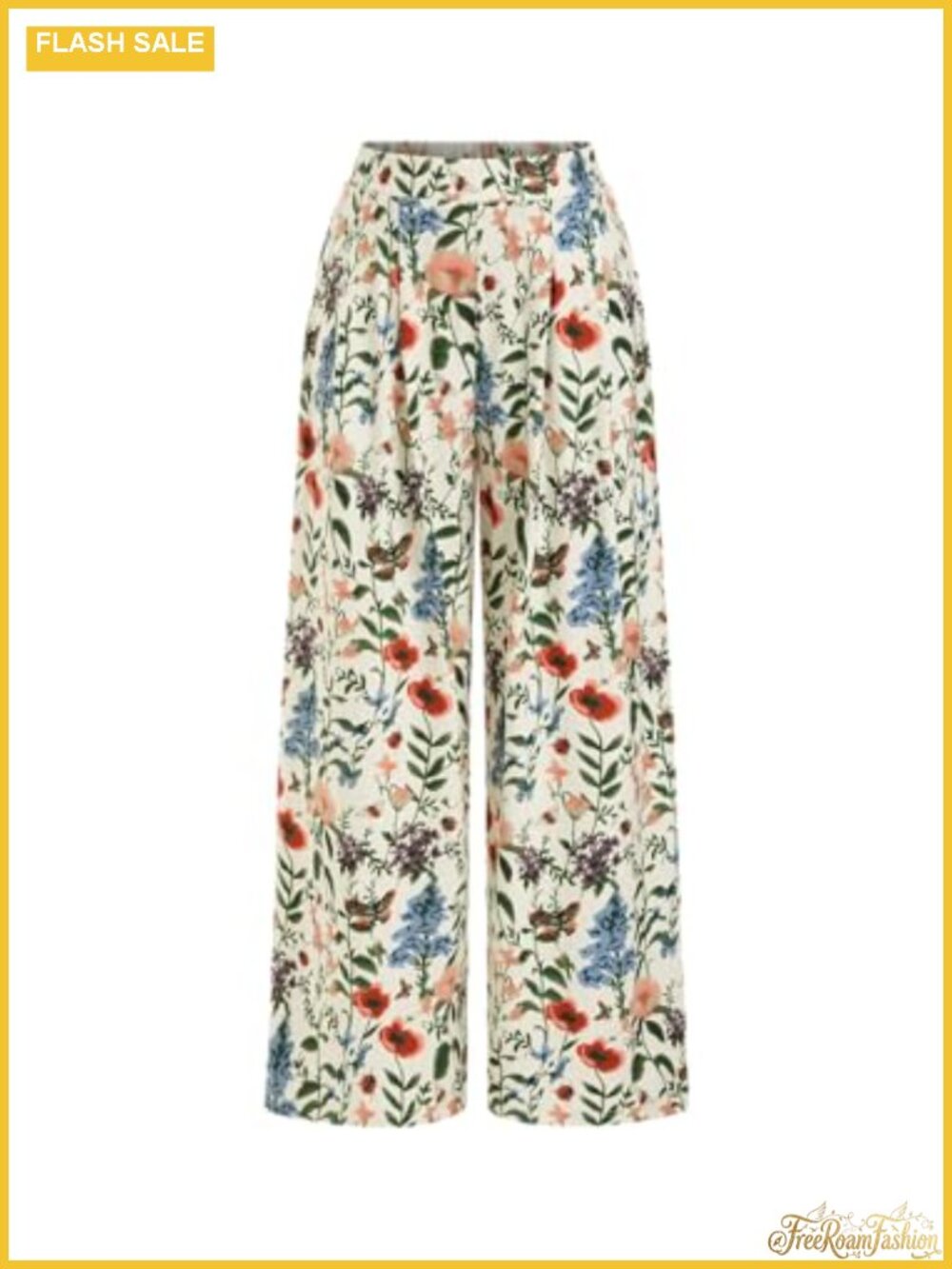 Wide Leg Floral Palazzo Pants Elastic High Waist Boho
